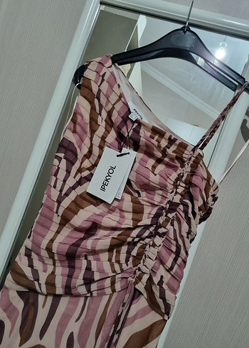 İpekyol Pembe Şifon Uzun Elbise - Görsel 5