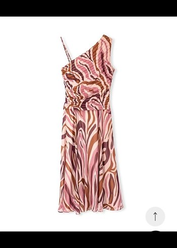 İpekyol Pembe Şifon Uzun Elbise - Görsel 3