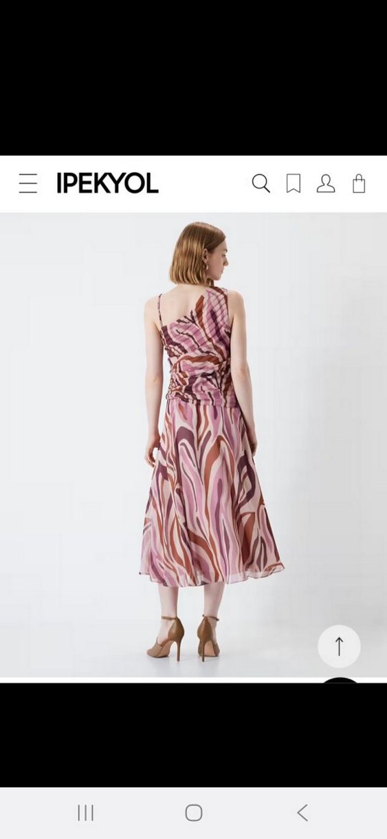 İpekyol Pembe Şifon Uzun Elbise - Görsel 2