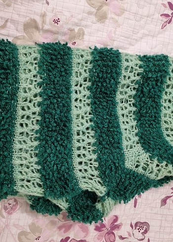 Yeşil Çizgili Örgü Zara Hırka - Görsel 5