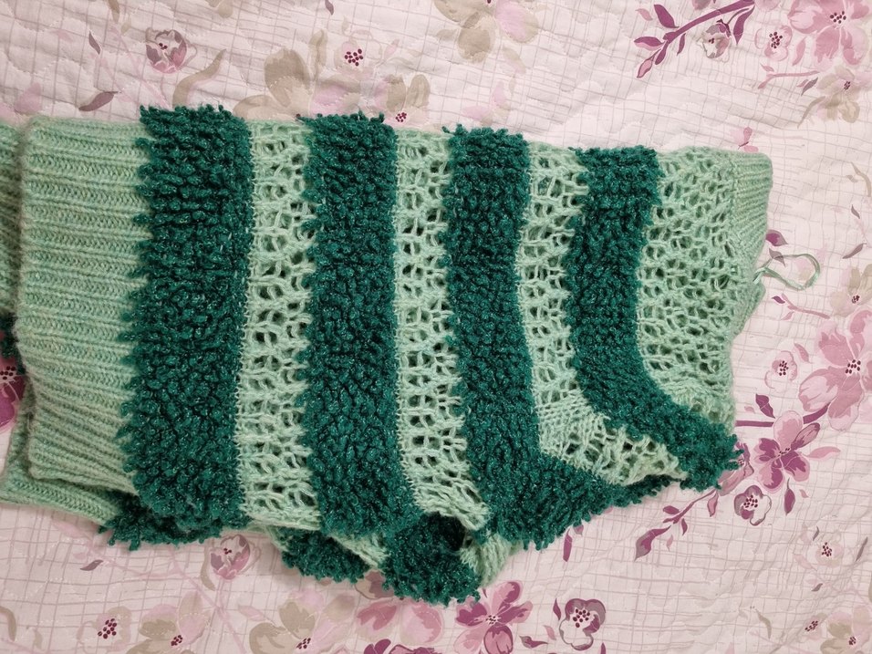 Yeşil Çizgili Örgü Zara Hırka - Görsel 5