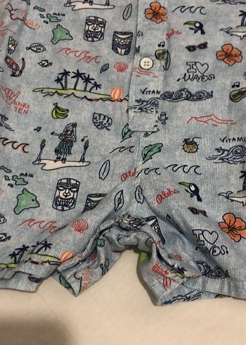 Düğmeli Kısa Kollu Erkek Bebek Tulum - Görsel 5