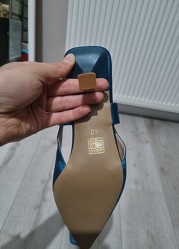 ipekyol Soho Petrol mavi saten topuklu ayakkabı 