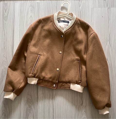 l Beden camel Renk Zara Yün Karışımlı Bomber