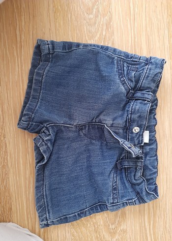 Kızlar için Düğmeli Mavi Denim Şort