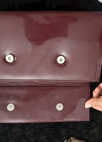  Beden bordo Renk Bordo Parlak Süet Kadın Clutch Çanta