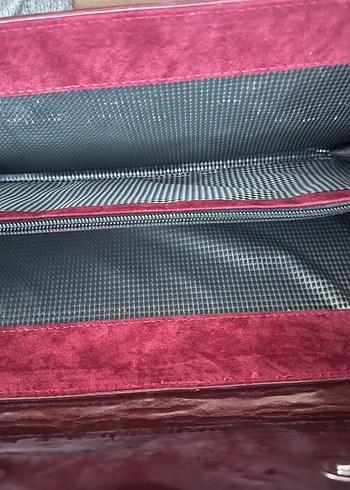  Beden Bordo Parlak Süet Kadın Clutch Çanta