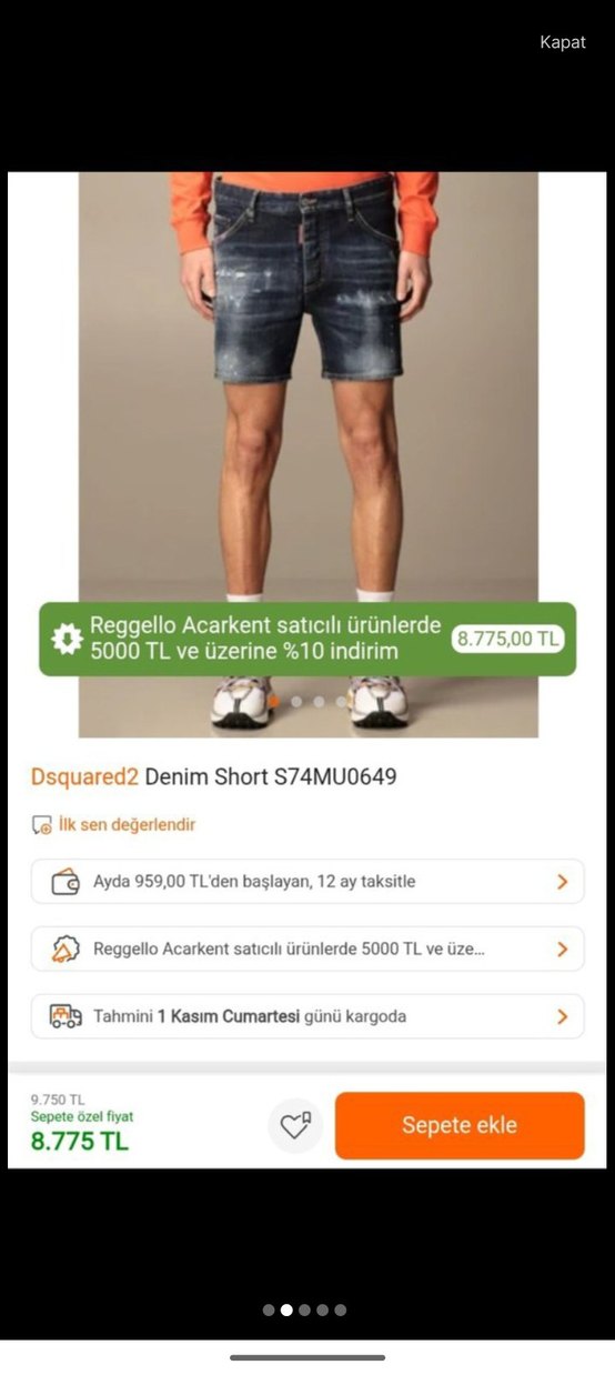 Dsquared2 şort 56 beden - Görsel 2