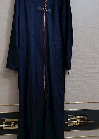 Kadın Lacivert Uzun Fermuarlı pardesü - Görsel 4