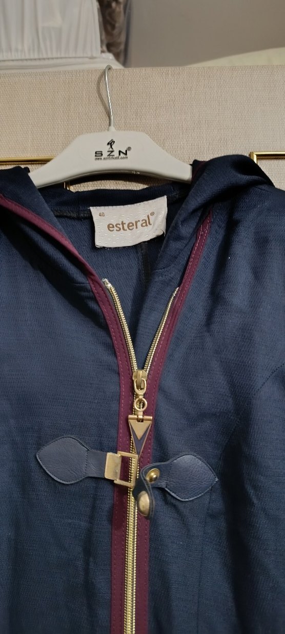 Kadın Lacivert Uzun Fermuarlı pardesü - Görsel 2