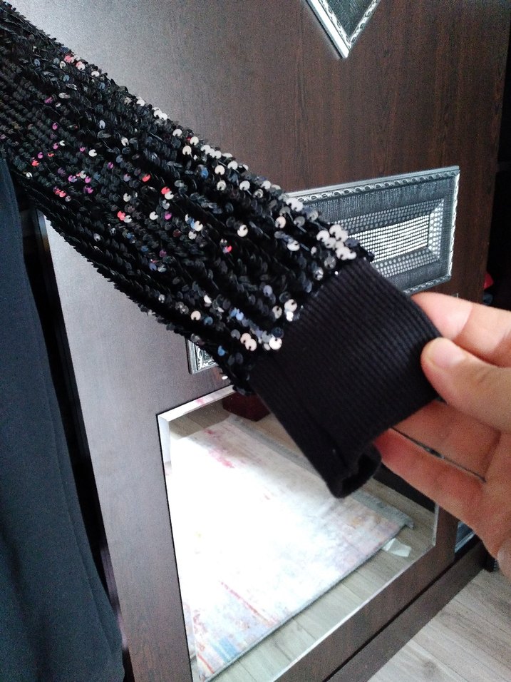 Düğmeli Siyah Uzun ceket - Görsel 5