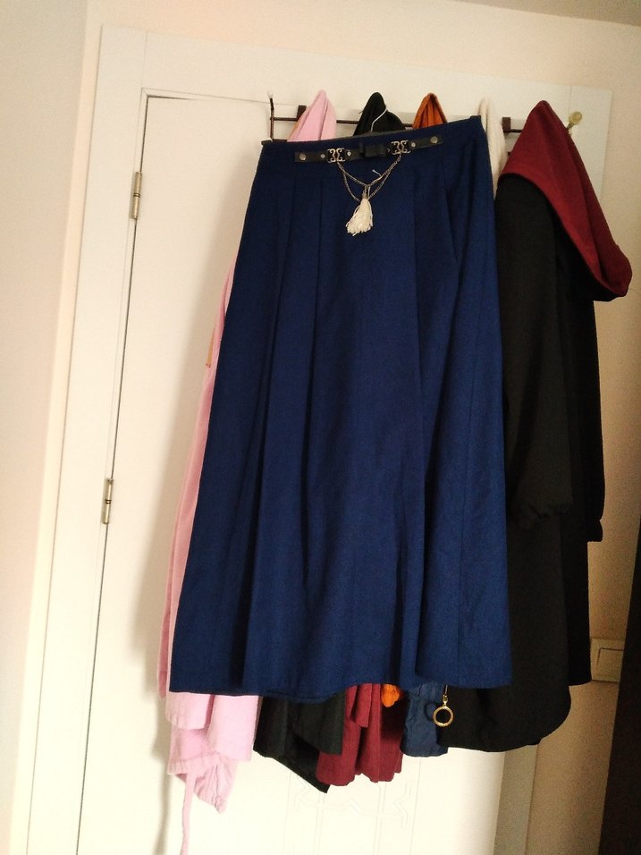 Püsküllü Mavi Uzun Yün Etek - Görsel 2