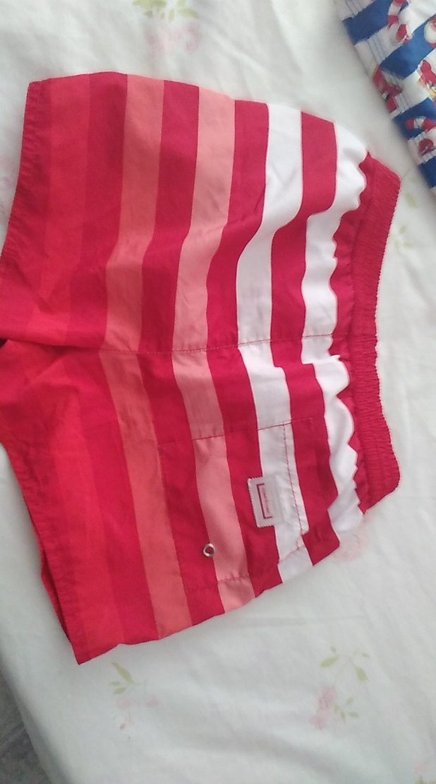Çizgili Kırmızı Erkek Mayo Şortu - Görsel 2