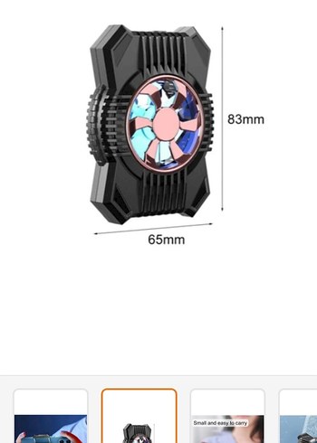 Küçük Siyah Taşınabilir Fan 400mAh - Görsel 2