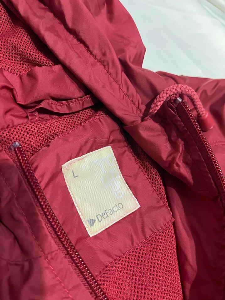 Bordo Kapüşonlu Fermuarlı Kadın Ceket defacto - Görsel 3