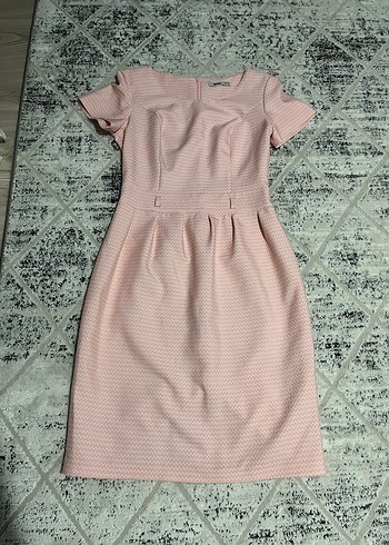 Kadın Pudra Rengi Midi Kalem Elbise