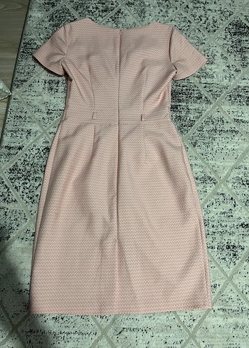 m Beden Kadın Pudra Rengi Midi Kalem Elbise