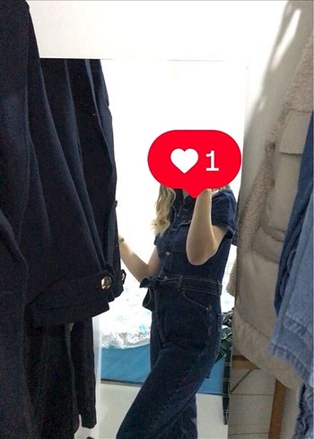 Trendyol & Milla Kadın Lacivert Kısa Kollu Denim Tulum