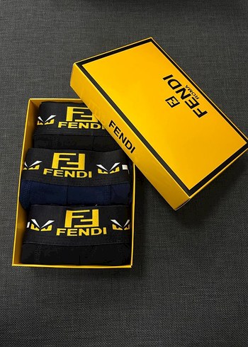 Fendi Siyah Baskılı Erkek Boxer Seti - Görsel 2