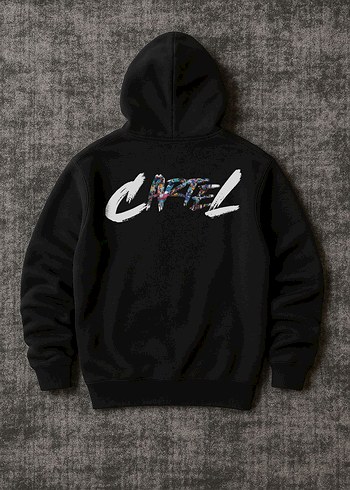 Siyah Kapüşonlu Oversize Sweatshirt - Görsel 2