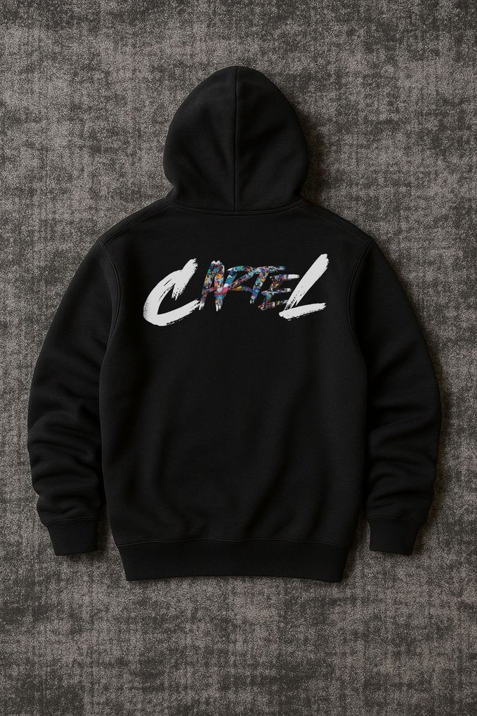 Siyah Kapüşonlu Oversize Sweatshirt - Görsel 2