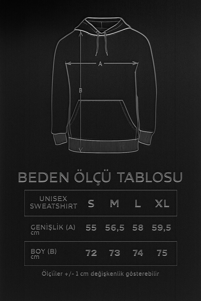 3 iplik Siyah Kapüşonlu Sweatshirt - Görsel 3