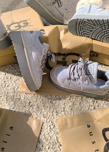 UGG Gri Platform Topuklu Bağcıklı Kadın Bot - Görsel 3