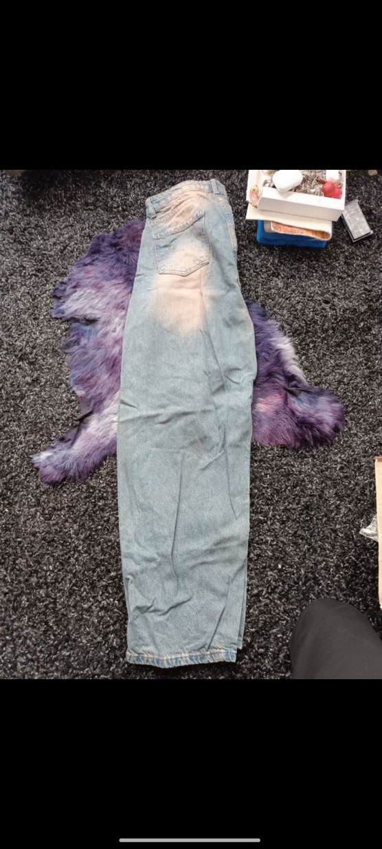 açık Mavi Loose Fit eskitme tarz y2k streetwear Kadın Jean - Görsel 4