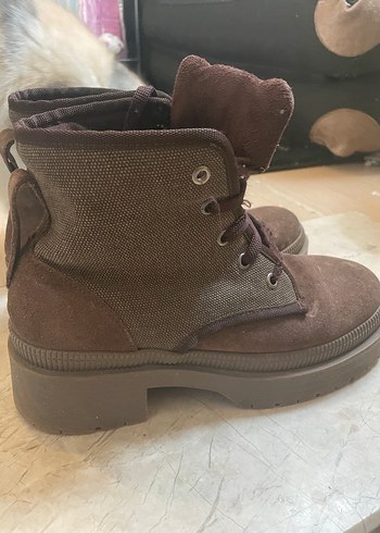 F by fabrika Kahverengi Kadın Süet Topuklu Bot - Görsel 4