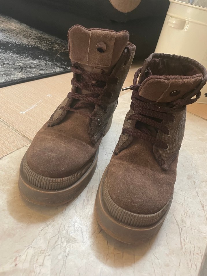 F by fabrika Kahverengi Kadın Süet Topuklu Bot - Görsel 3