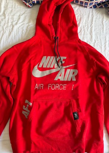 Nike Orijinal Nike Air Force 1 Kirmizi Kapusonlu Sweatshirt