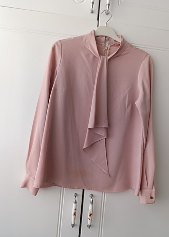 Mavi Uzun Kollu Drapeli Yelek ve gömlek - Görsel 7