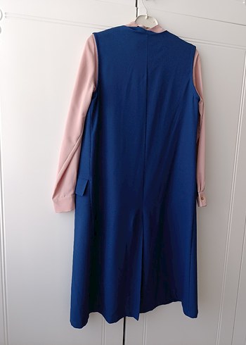 Mavi Uzun Kollu Drapeli Yelek ve gömlek - Görsel 6