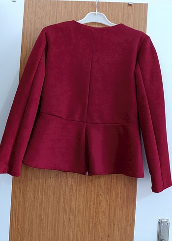 Bordo Fermuarlı Kadın Ceket - Görsel 7