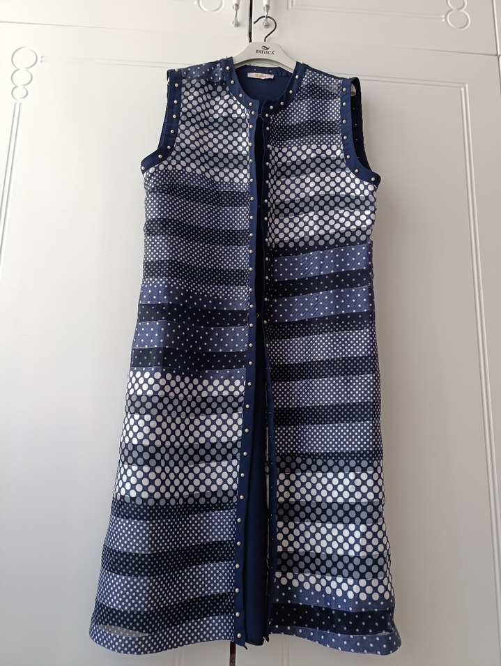 Kadın Lacivert Uzun Şifon Tunik - Görsel 3