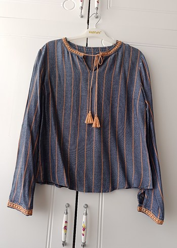 Püsküllü Bohem Kadın Gömlek - Görsel 7