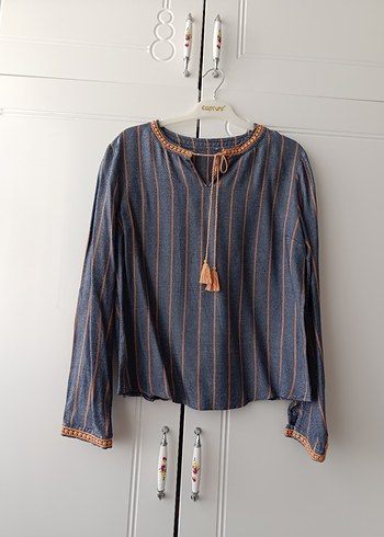 Püsküllü Bohem Kadın Gömlek - Görsel 8