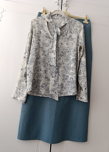 Gri Keten Bohem Uzun Kollu Gömlek - Görsel 2