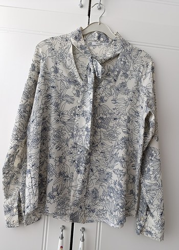 Gri Keten Bohem Uzun Kollu Gömlek - Görsel 5