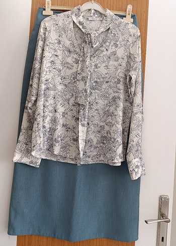 Gri Keten Bohem Uzun Kollu Gömlek - Görsel 3