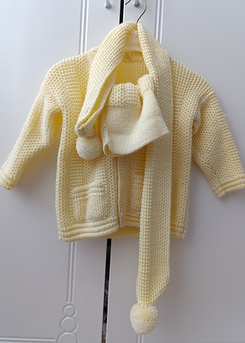 Örgü Hırka bere atkı takım - Görsel 2