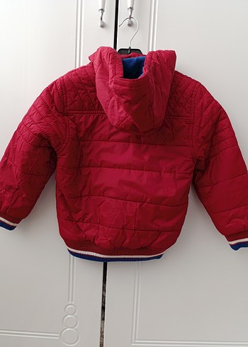 Erkek Çocuk Kırmızı Kapüşonlu Fermuarlı Mont - Görsel 3