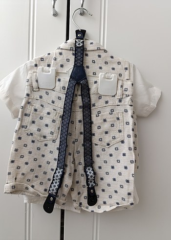 Pamuklu Desenli Erkek Bebek Yelekli Takım - Görsel 7