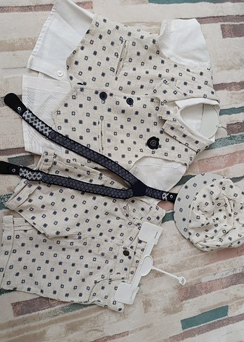 Pamuklu Desenli Erkek Bebek Yelekli Takım - Görsel 10