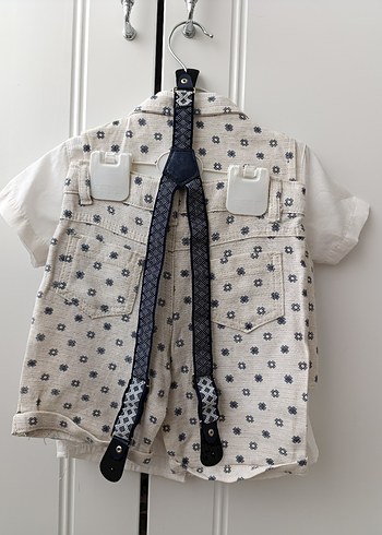 Pamuklu Desenli Erkek Bebek Yelekli Takım - Görsel 8