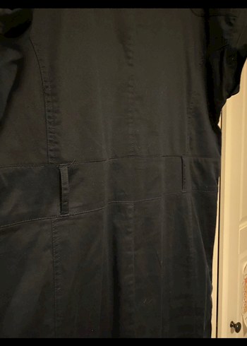 Düğmeli Lacivert Midi Denim Elbise - Görsel 4