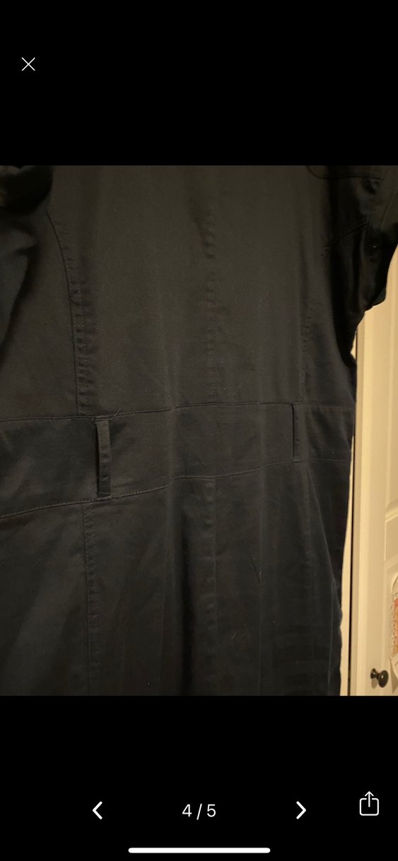 Düğmeli Lacivert Midi Denim Elbise - Görsel 4