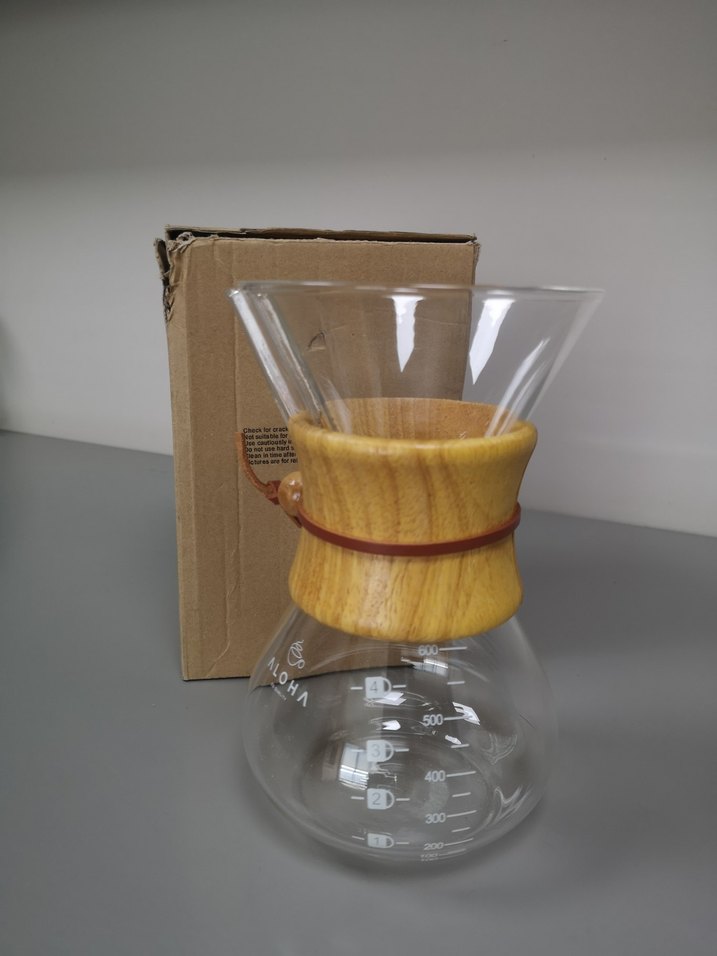 Aloha Ahşap Tutamaçlı Chemex demleme 800ml - Görsel 3