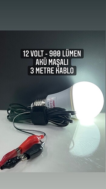 Kamp lambası 12 volt 5 metre kablo