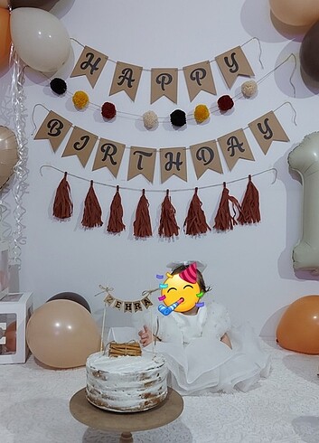 Dogumgünü parti flama pompon püskül